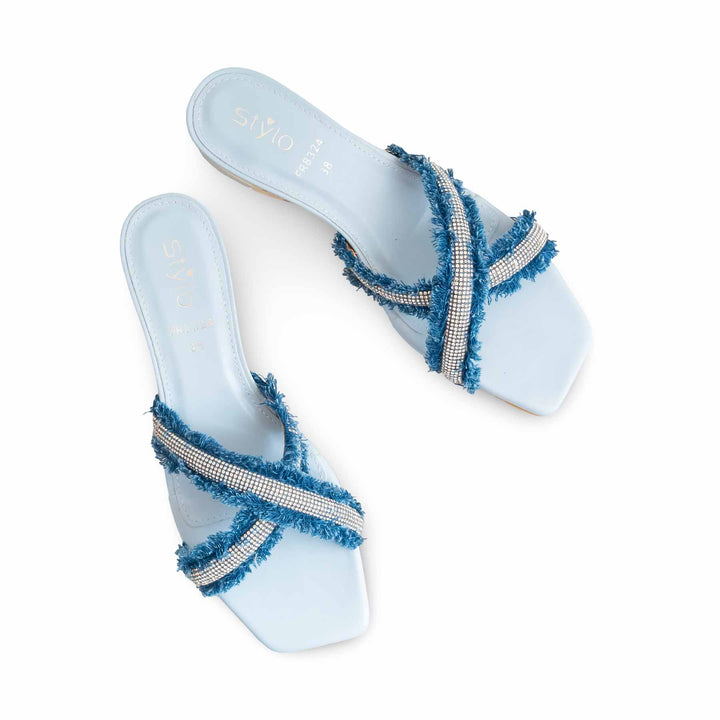Sky Blue Formal Slipper For Women FR8324