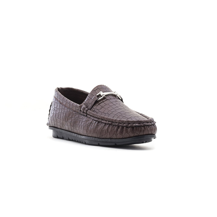 Boys Brown Formal Moccasin KD0296