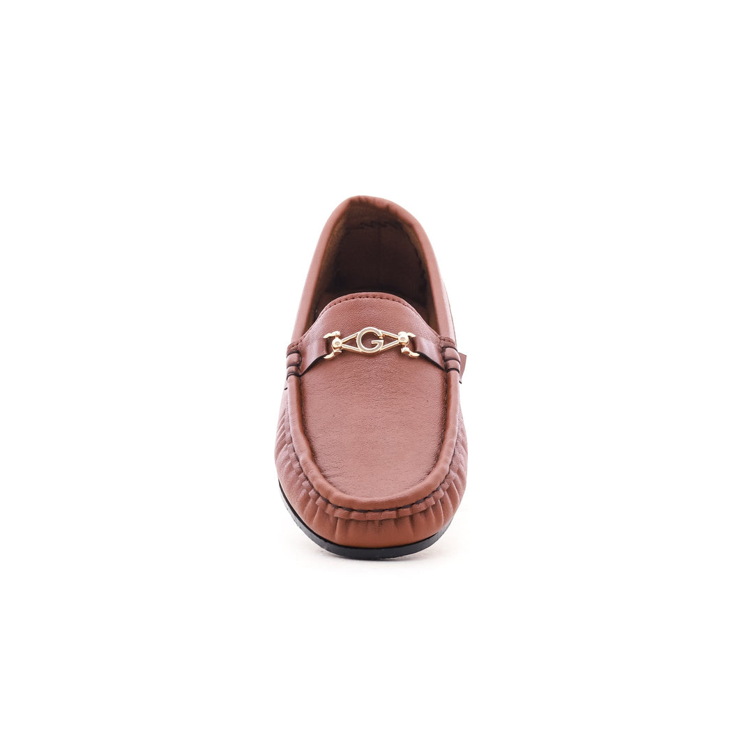 Boys Brown Formal Moccasin KD0299