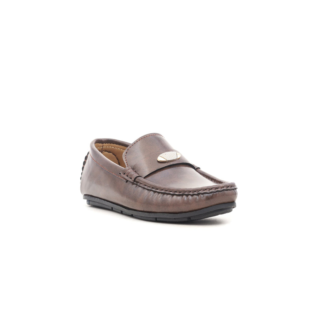 Boys Brown Formal Moccasin KD0337