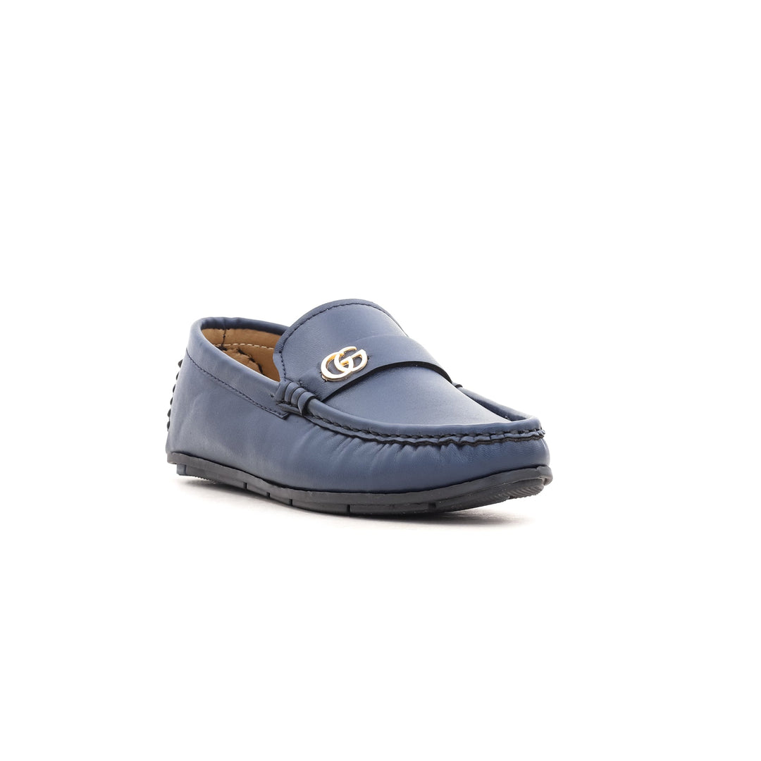 Boys Navy Formal Moccasin KD0338