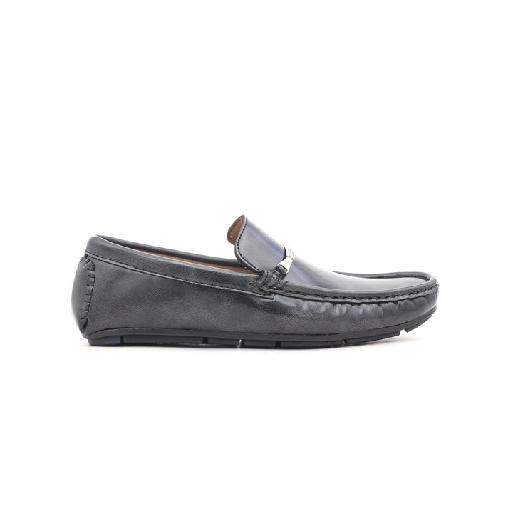 Boys Grey Formal Moccasin KD0340