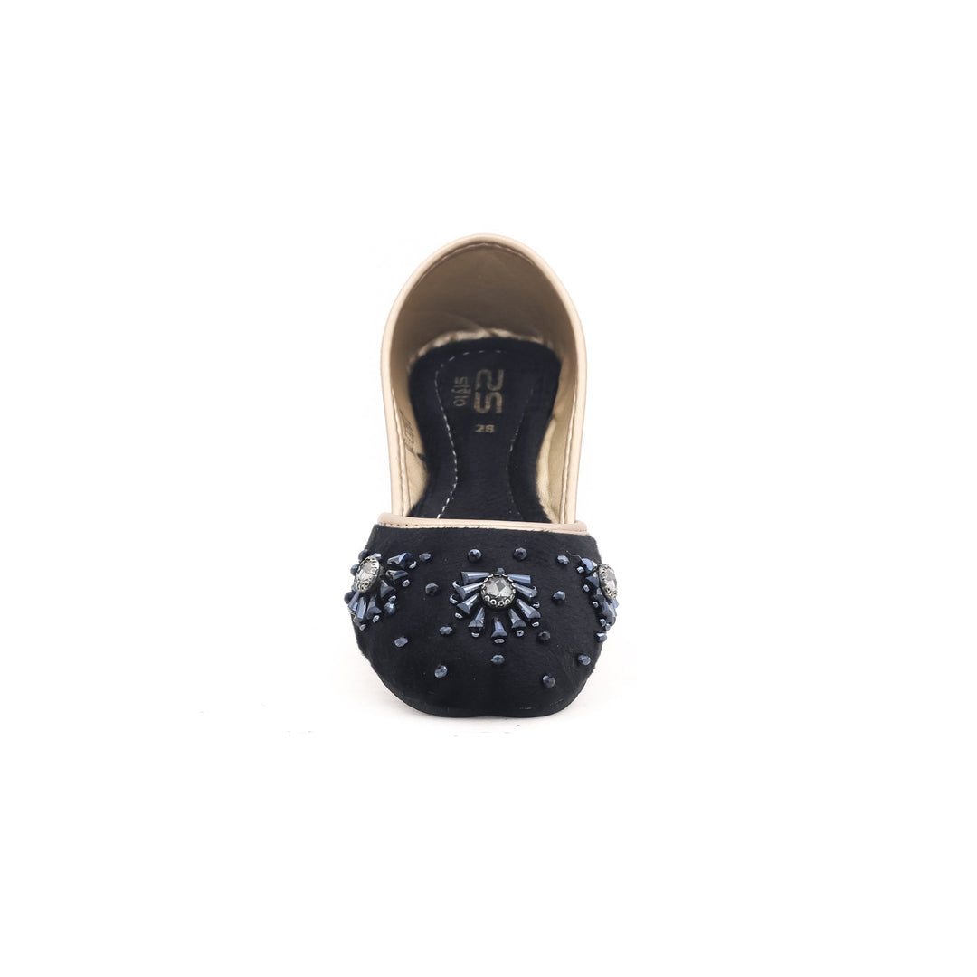 Girls Black Fancy Khusa KD0362