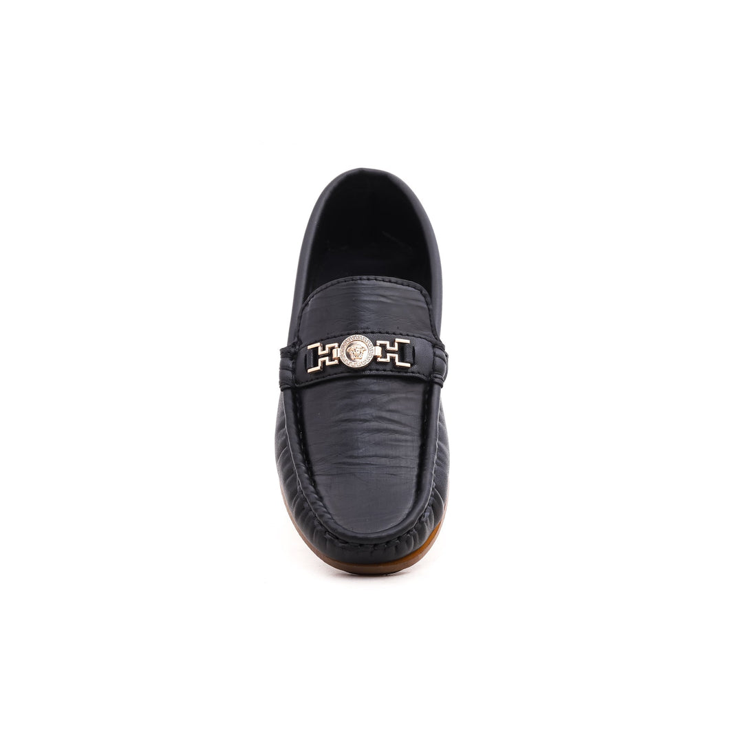 Boys Black Formal Moccasin KD0369