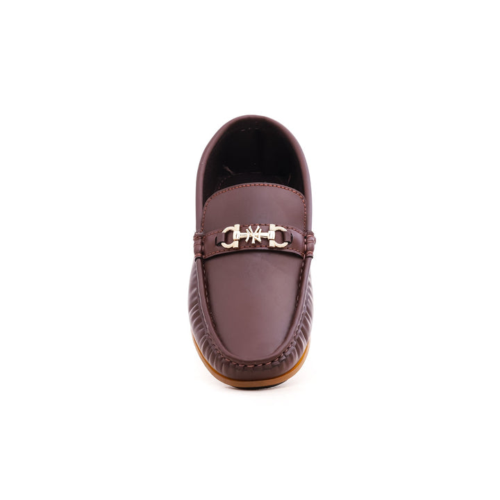 Boys Brown Formal Moccasin KD0372