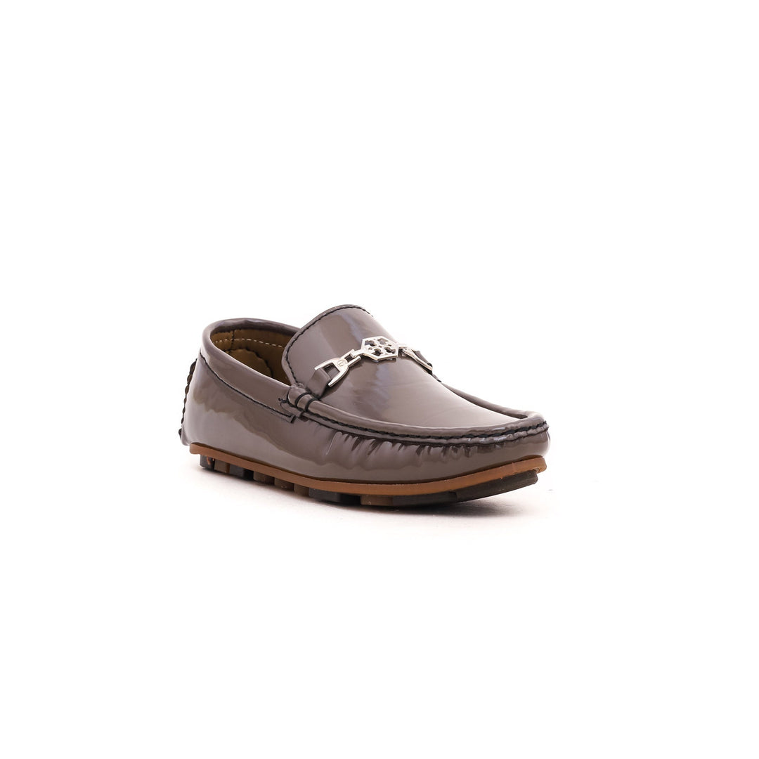 Boys Grey Formal Moccasin KD0374