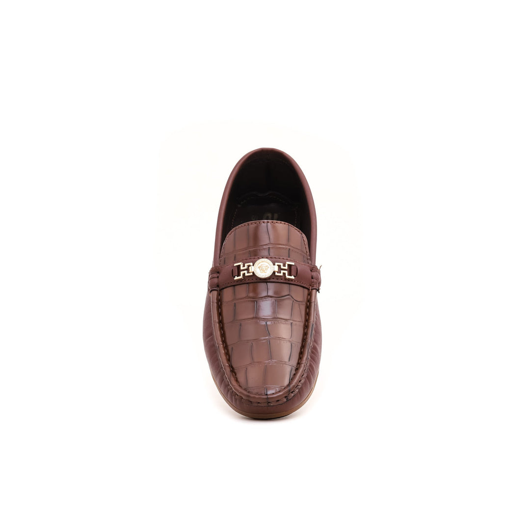 Boys Brown Formal Moccasin KD0375