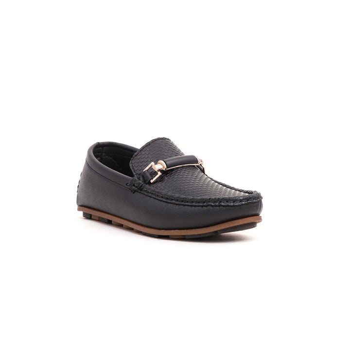 Boys Black Formal Moccasin KD0376