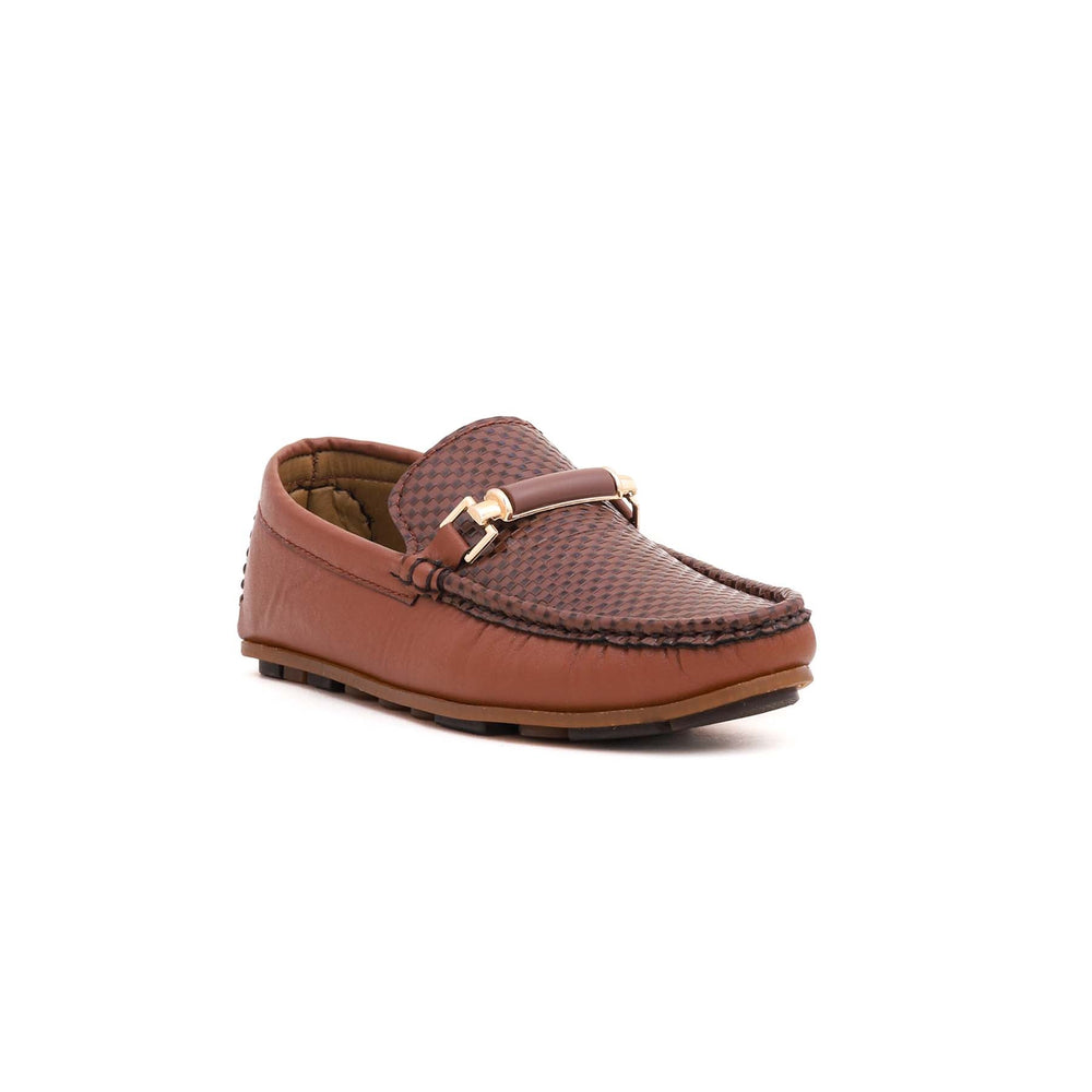 Boys Brown Formal Moccasin KD0376