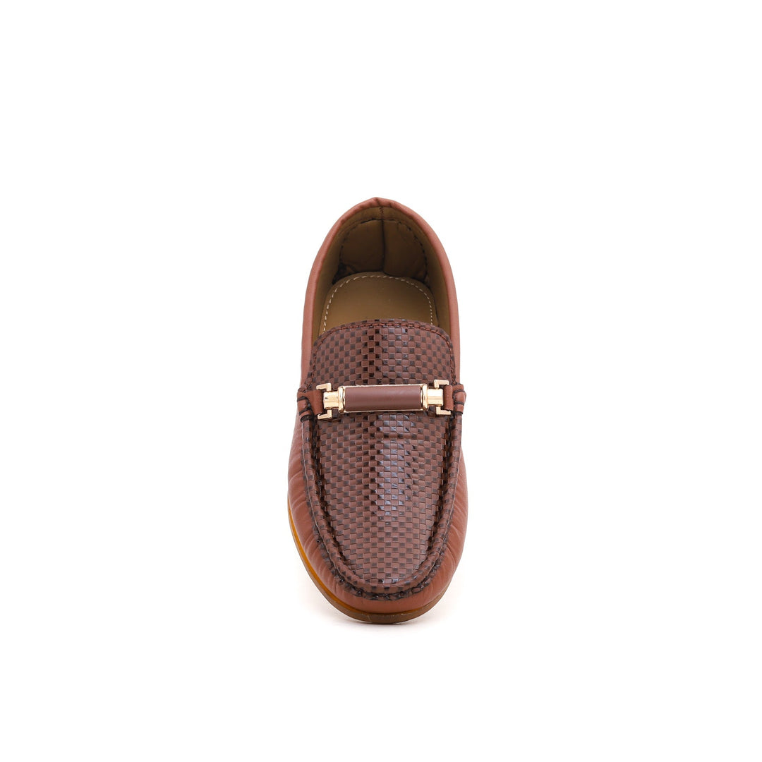 Boys Brown Formal Moccasin KD0376