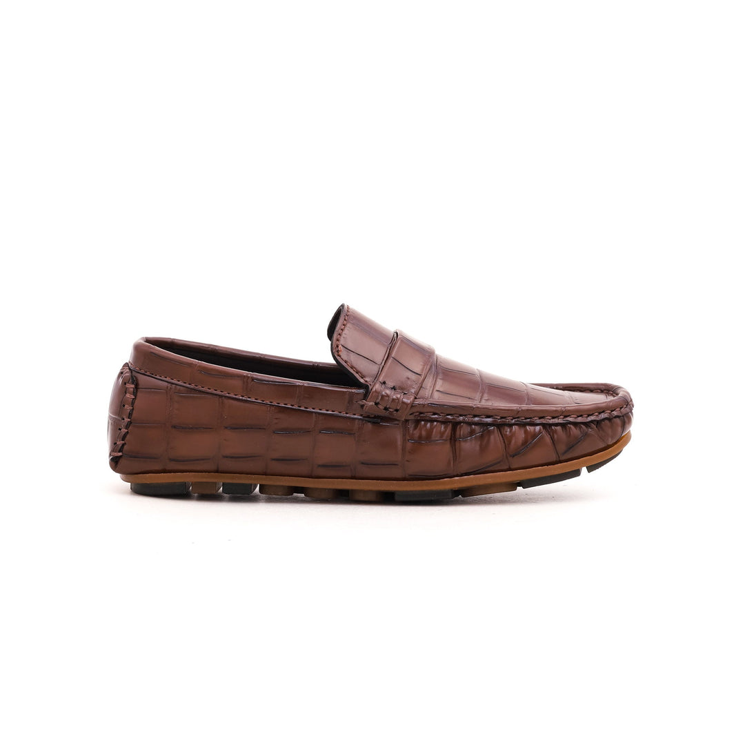 Boys Brown Formal Moccasin KD0379