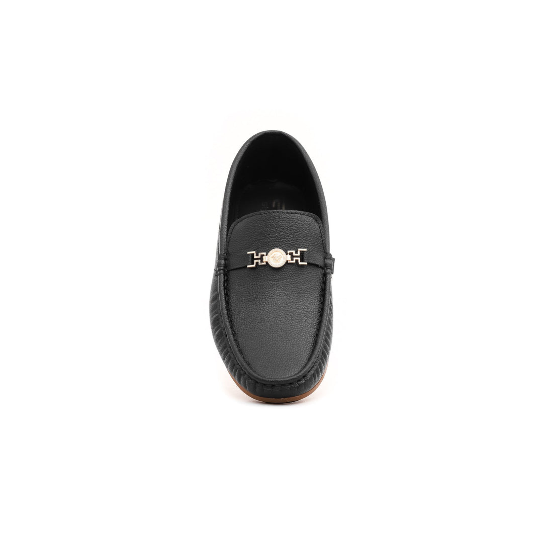 Boys Black Formal Moccasin KD0382