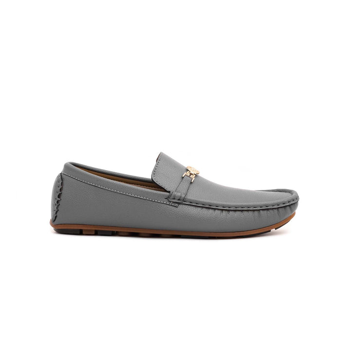 Boys Grey Formal Moccasin KD0382