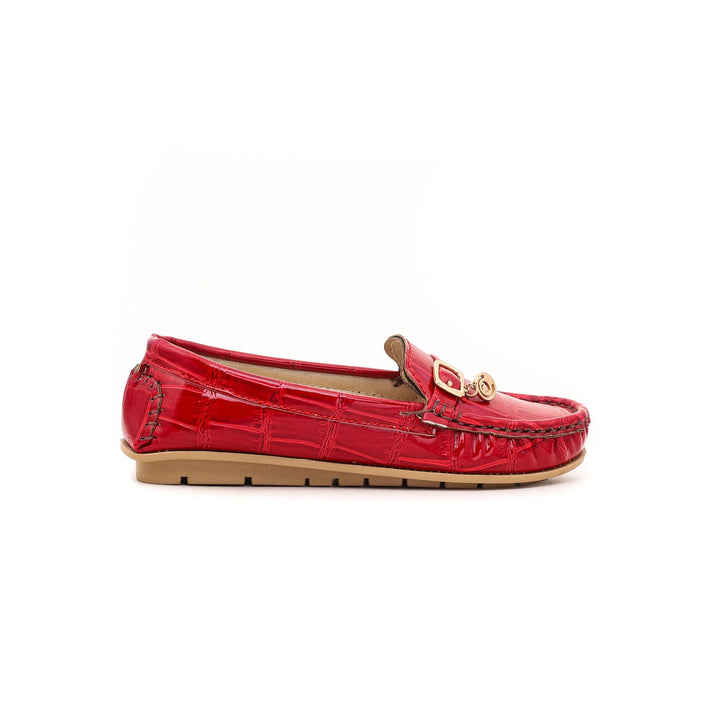 Girls Red Formal Moccasins KD0383