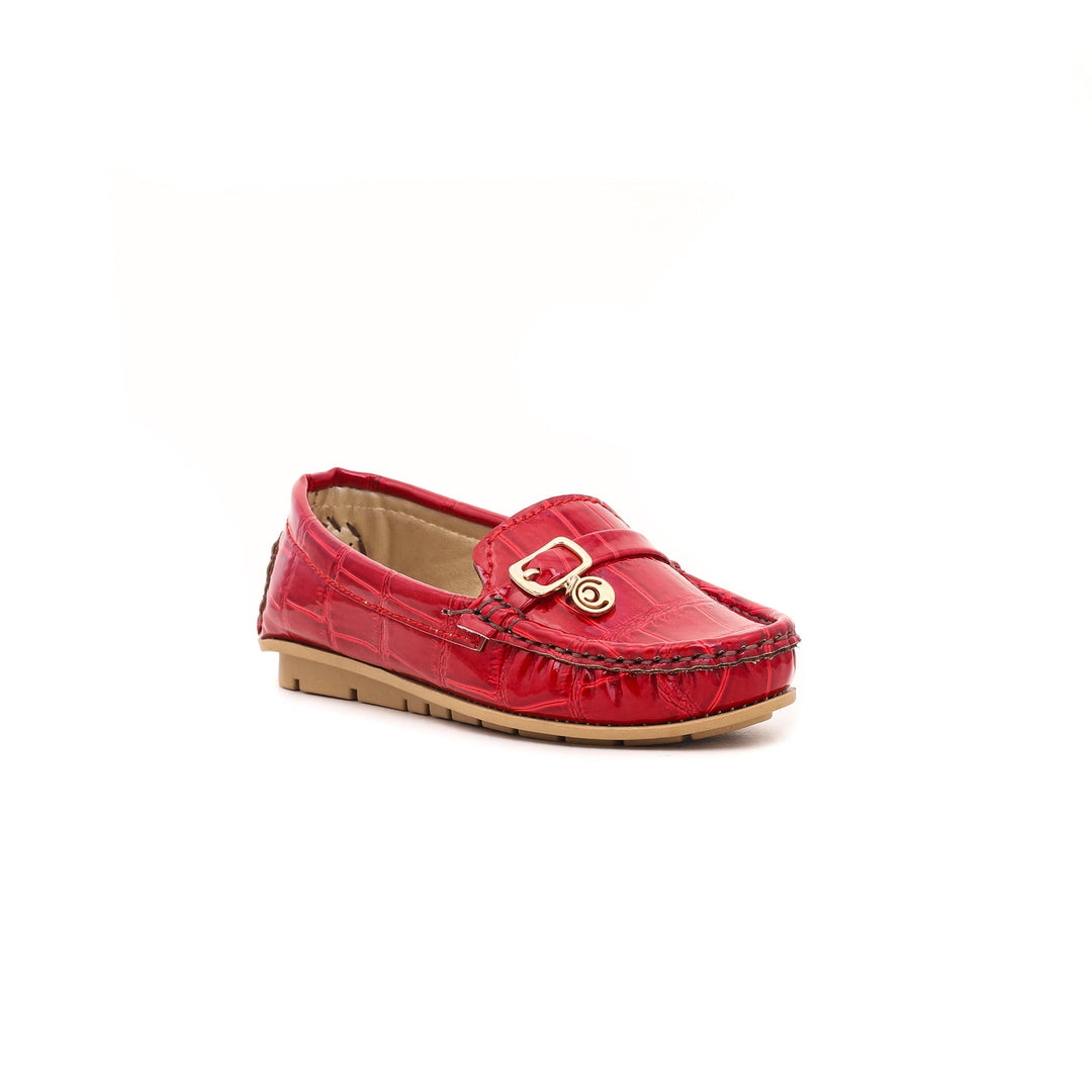 Girls Red Formal Moccasins KD0383