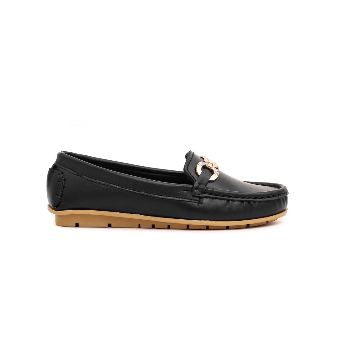 Girls Black Formal Moccasin KD0385