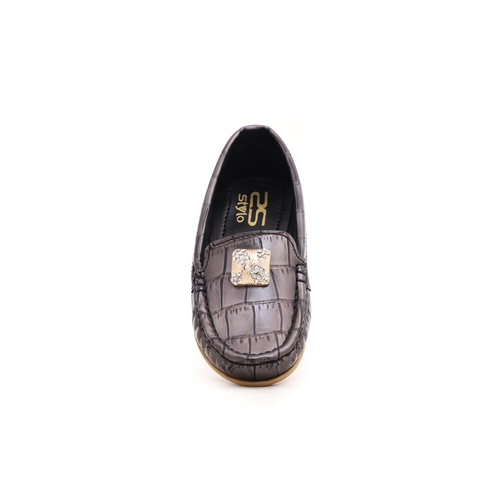 Girls Black Formal Moccasin KD0388