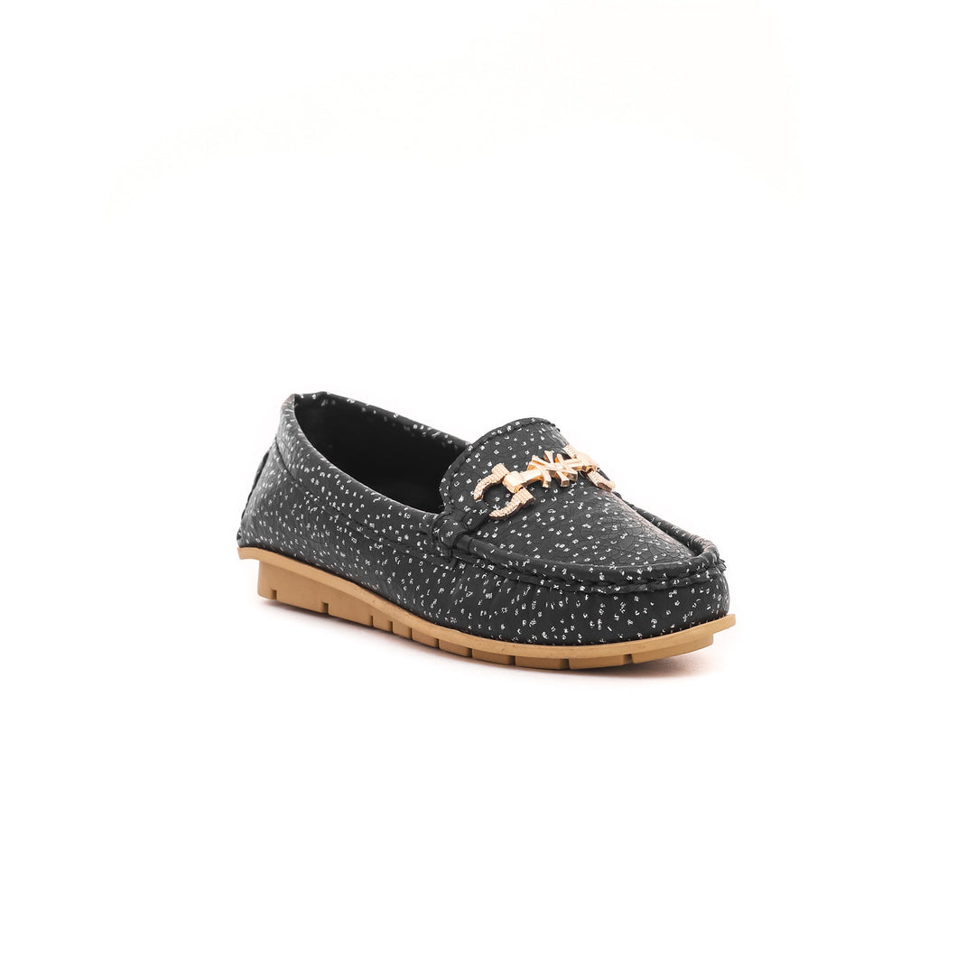 Girls Black Formal Moccasins KD0391