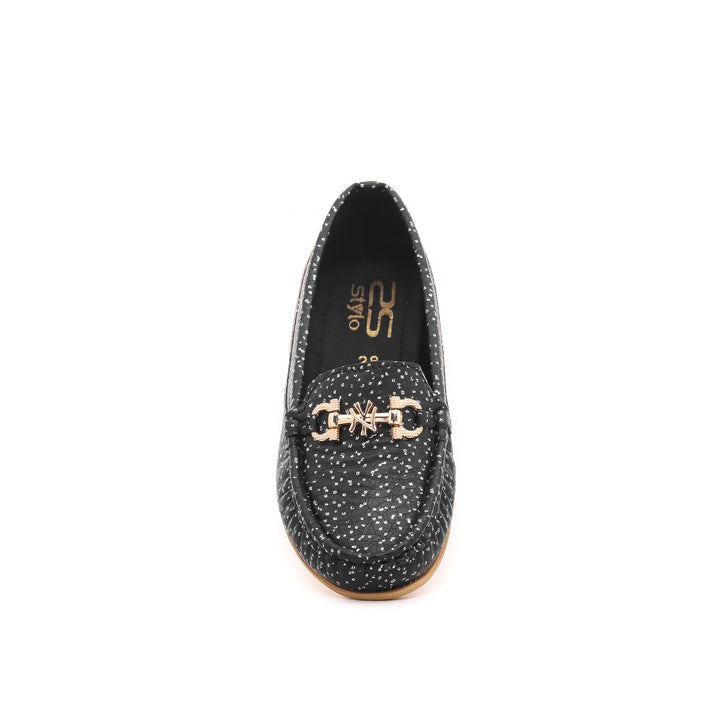 Girls Black Formal Moccasins KD0391