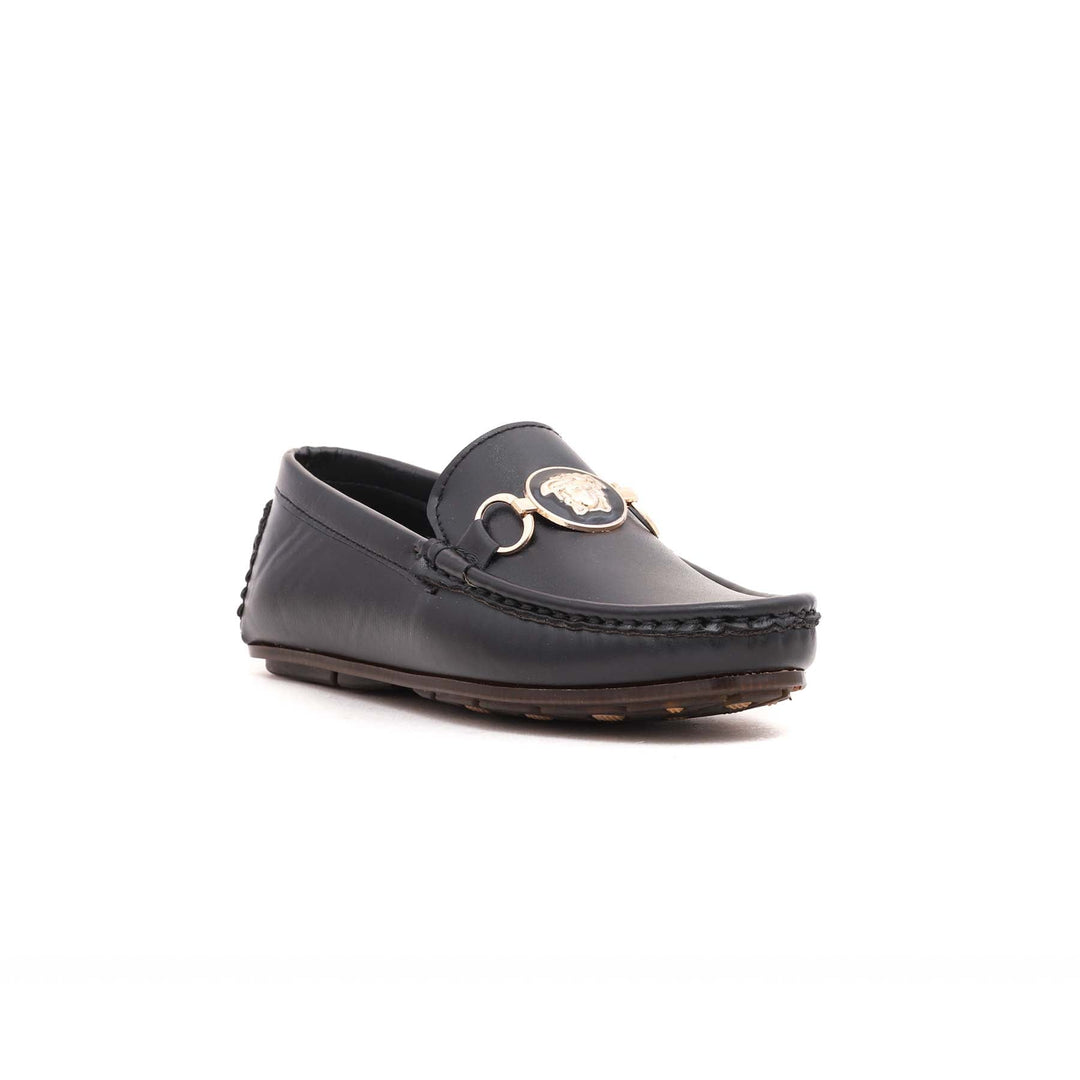 Boys Black Formal Moccasin KD0396