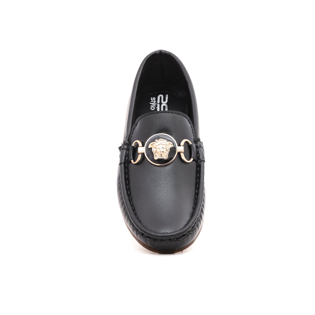 Boys Black Formal Moccasin KD0396