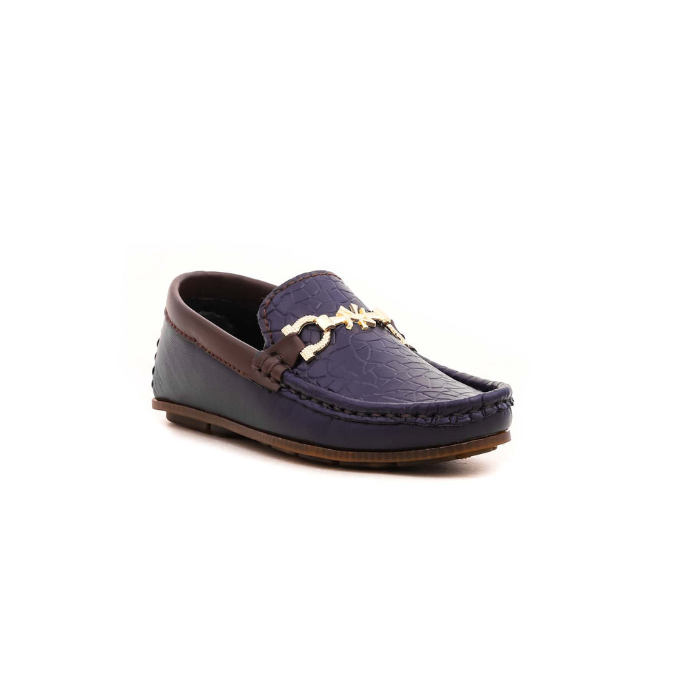 Boys Navy Formal Moccasin KD0402