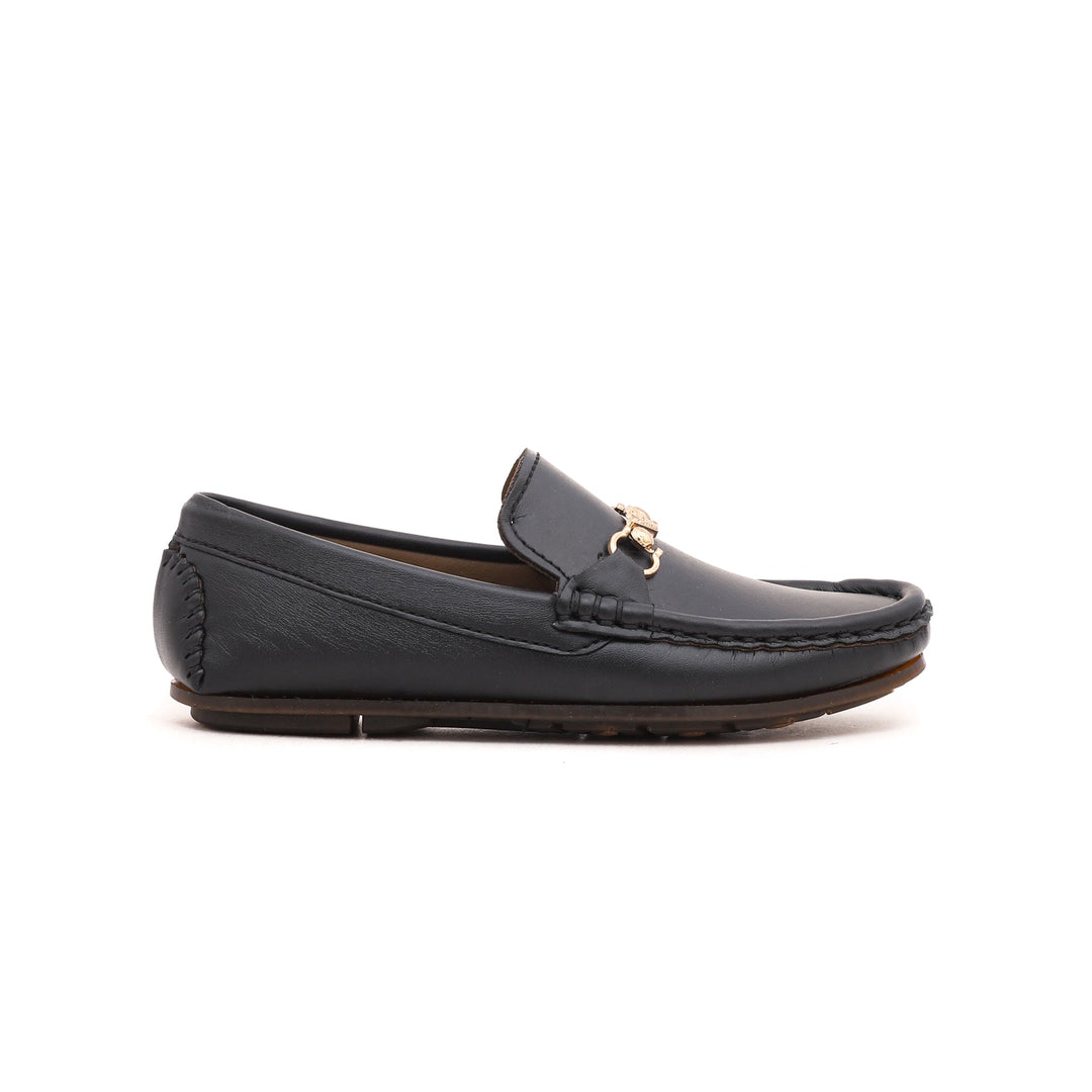 Boys Black Formal Moccasin KD0406