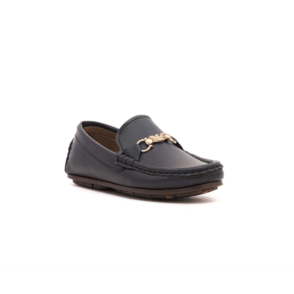 Boys Black Formal Moccasin KD0406