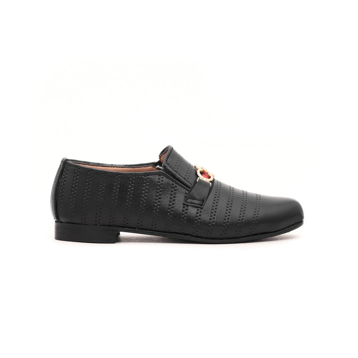 Boys Black Formal Moccasins KD0424