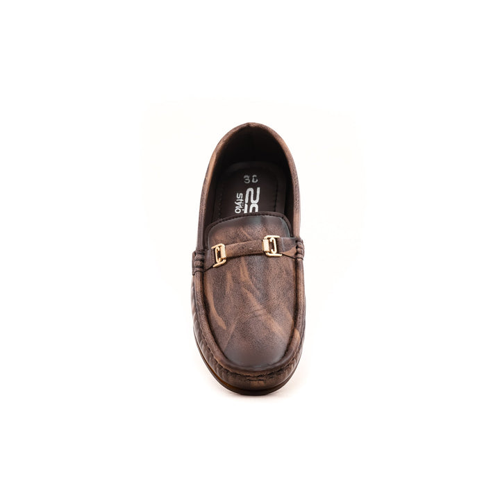 Boys Brown Formal Moccasin KD0436