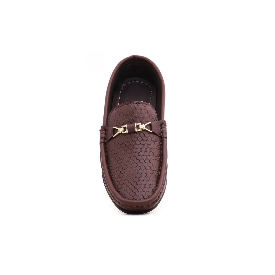 Boys Brown Formal Moccasin KD0447