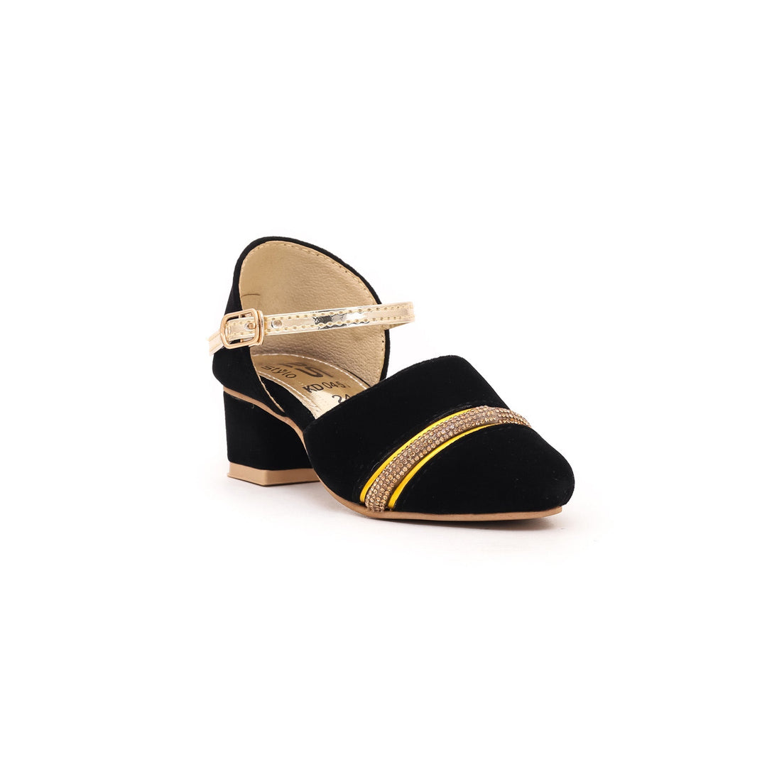 Girls Black Fancy Pumps KD0451