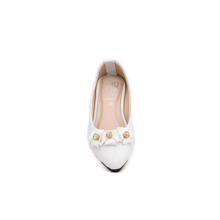 Girls White Casual Pumps KD0470