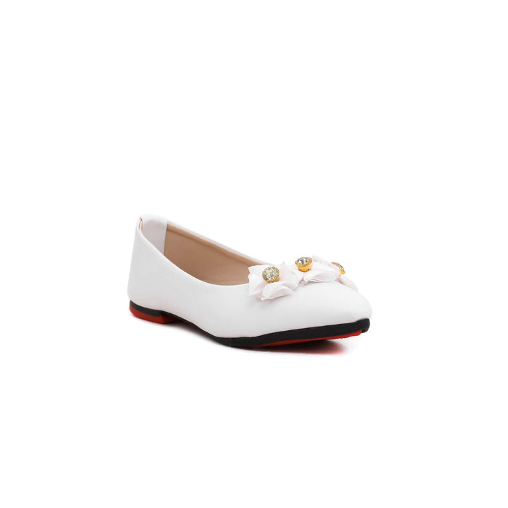 Girls White Casual Pumps KD0470