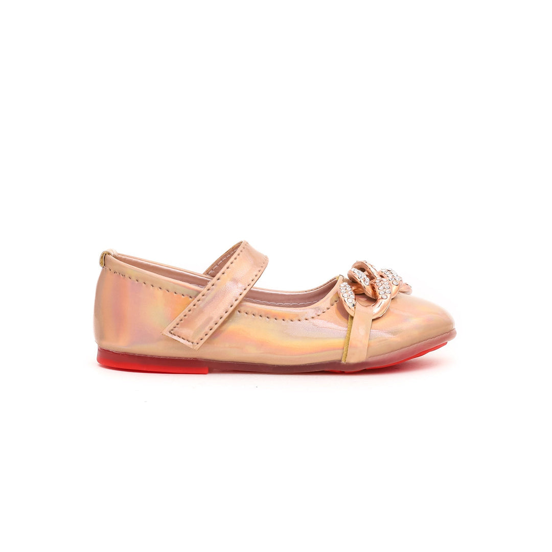 Girls Peach Fancy Pumps KD0496