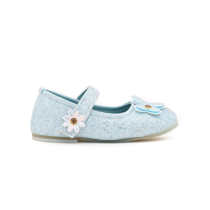 Girls Sky Blue Fancy Pumps KD0500