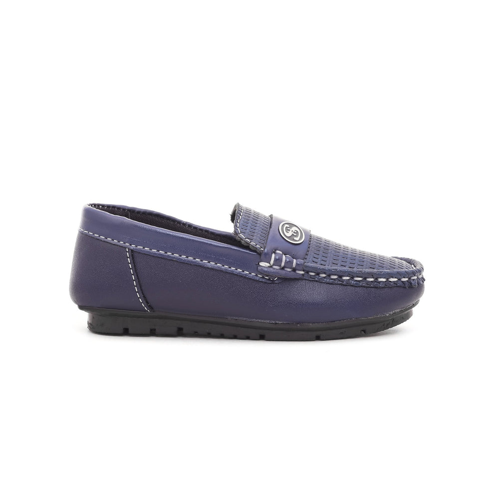 Boys Navy Formal Moccasins KD0510