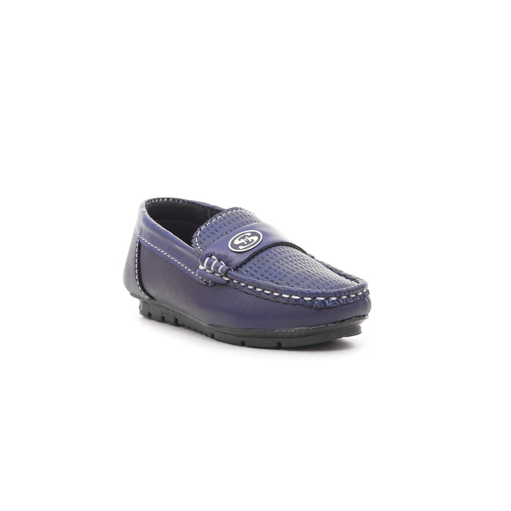 Boys Navy Formal Moccasins KD0510