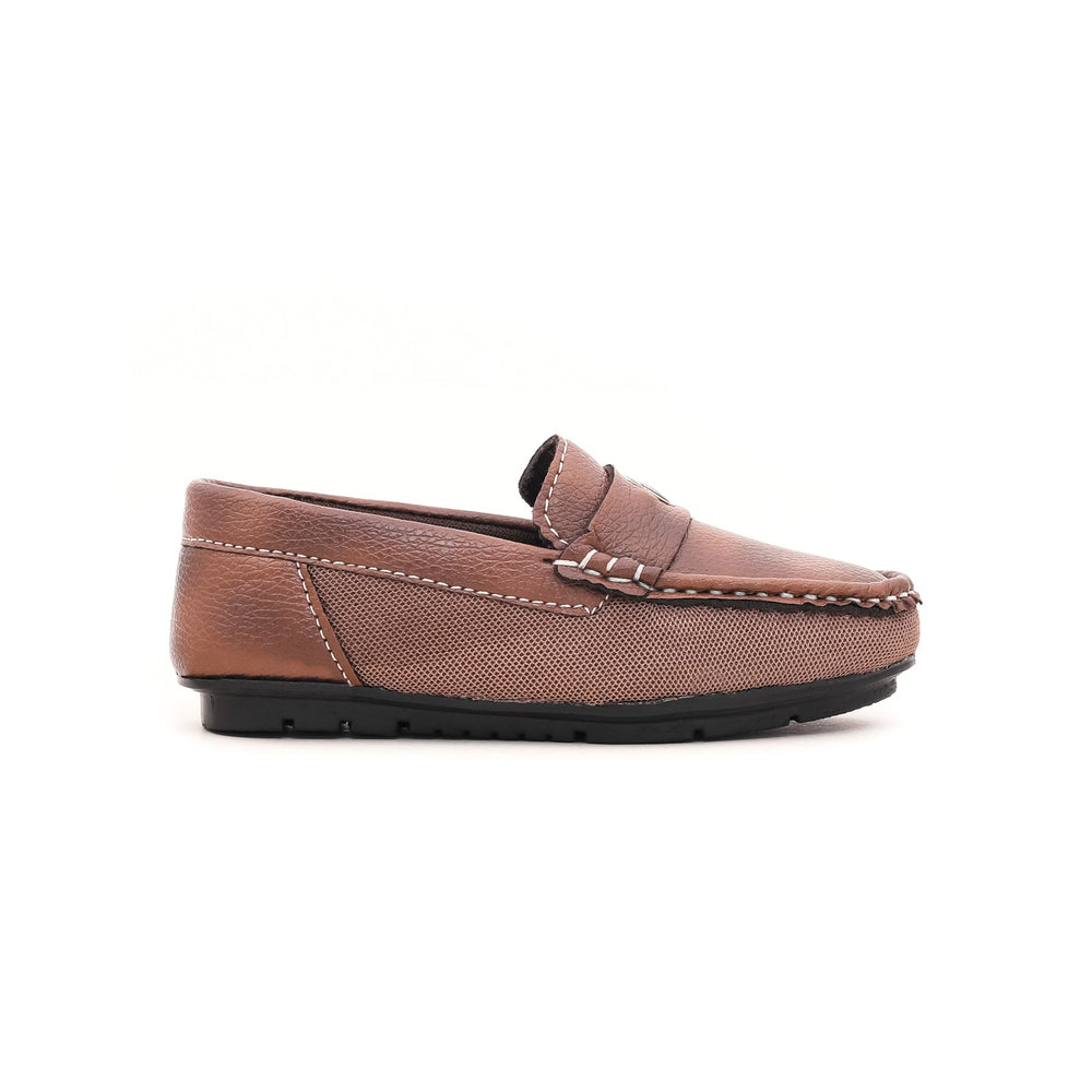 Boys Brown Formal Moccasins KD0512