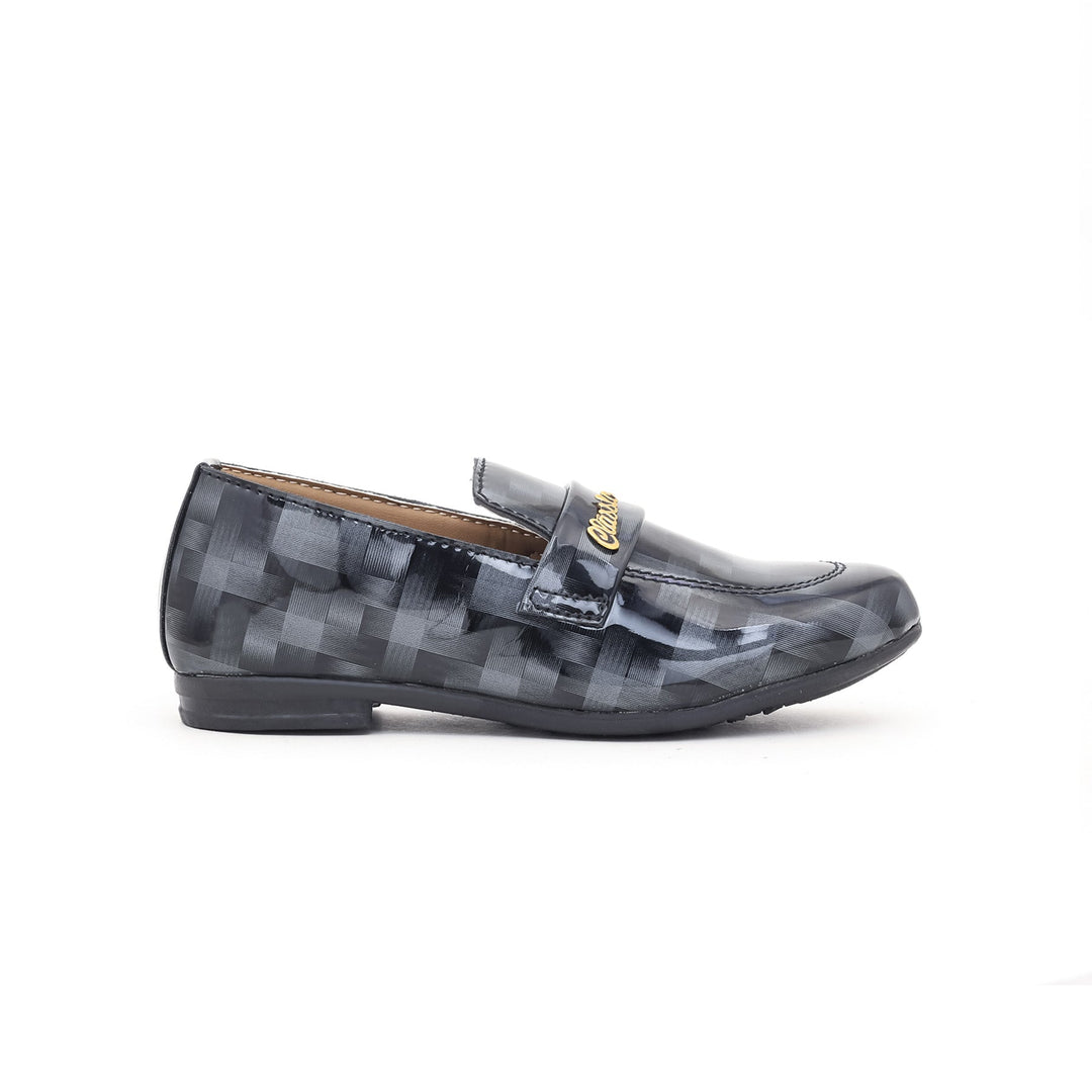 Boys Grey Formal Moccasin KD0517