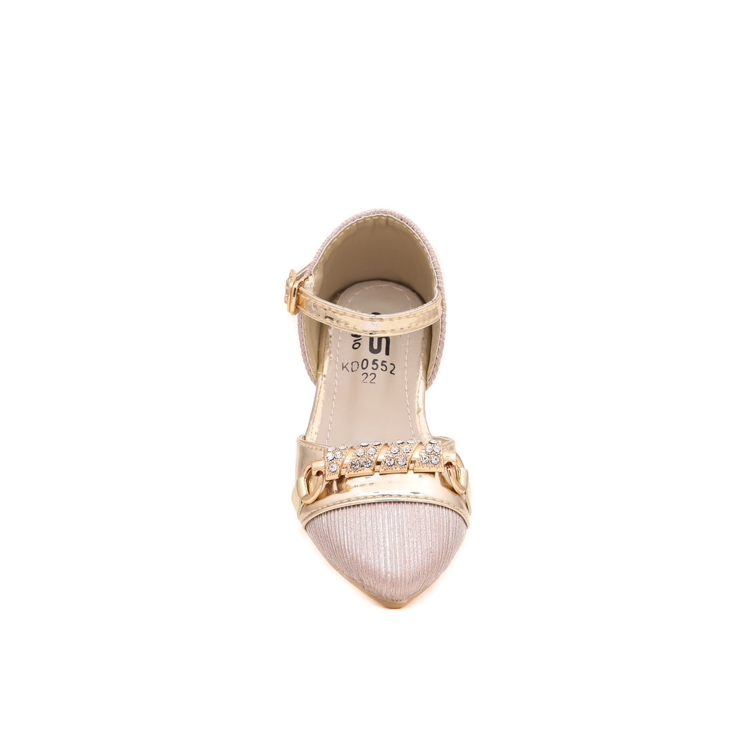 Girls Golden Fancy Pumps KD0552