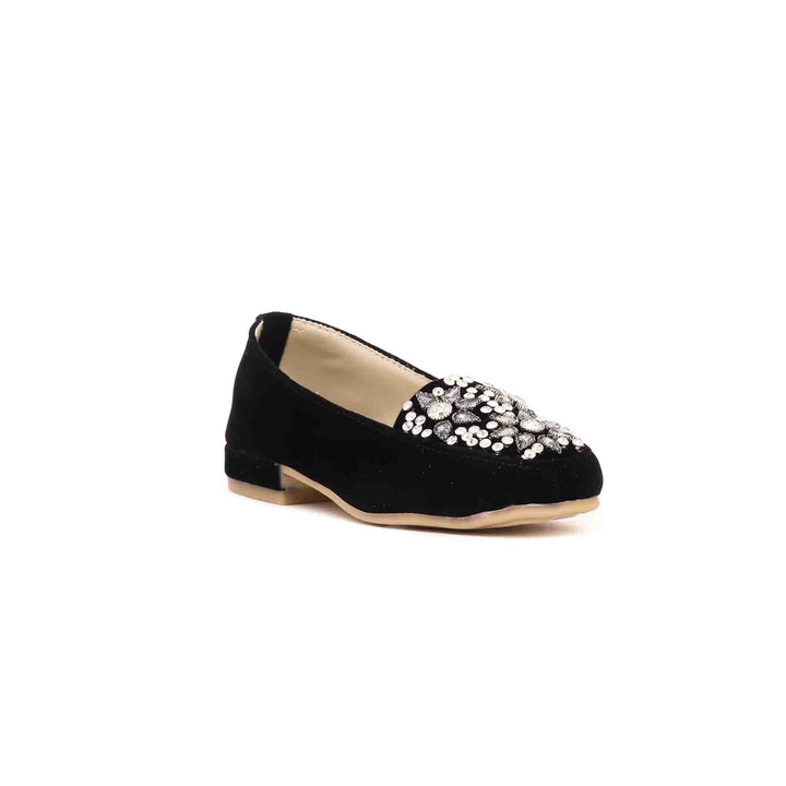 Girls Black Formal Moccasin KD0562