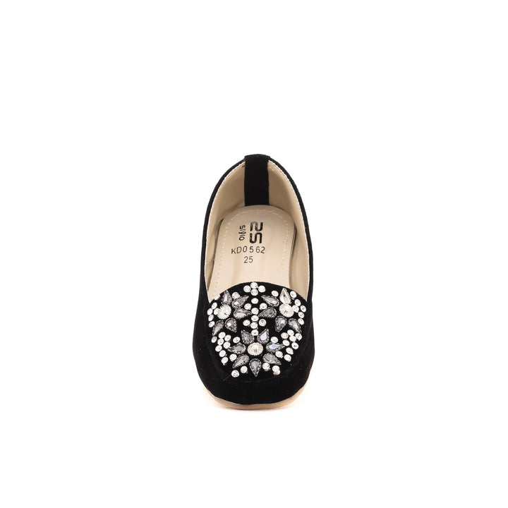 Girls Black Formal Moccasin KD0562