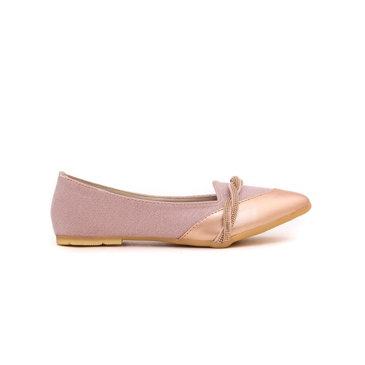 Girls Champagne Casual Pumps KD0570