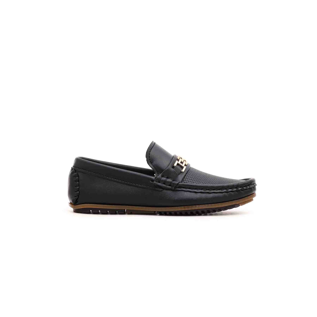 Boys Black Formal Moccasin KD0581