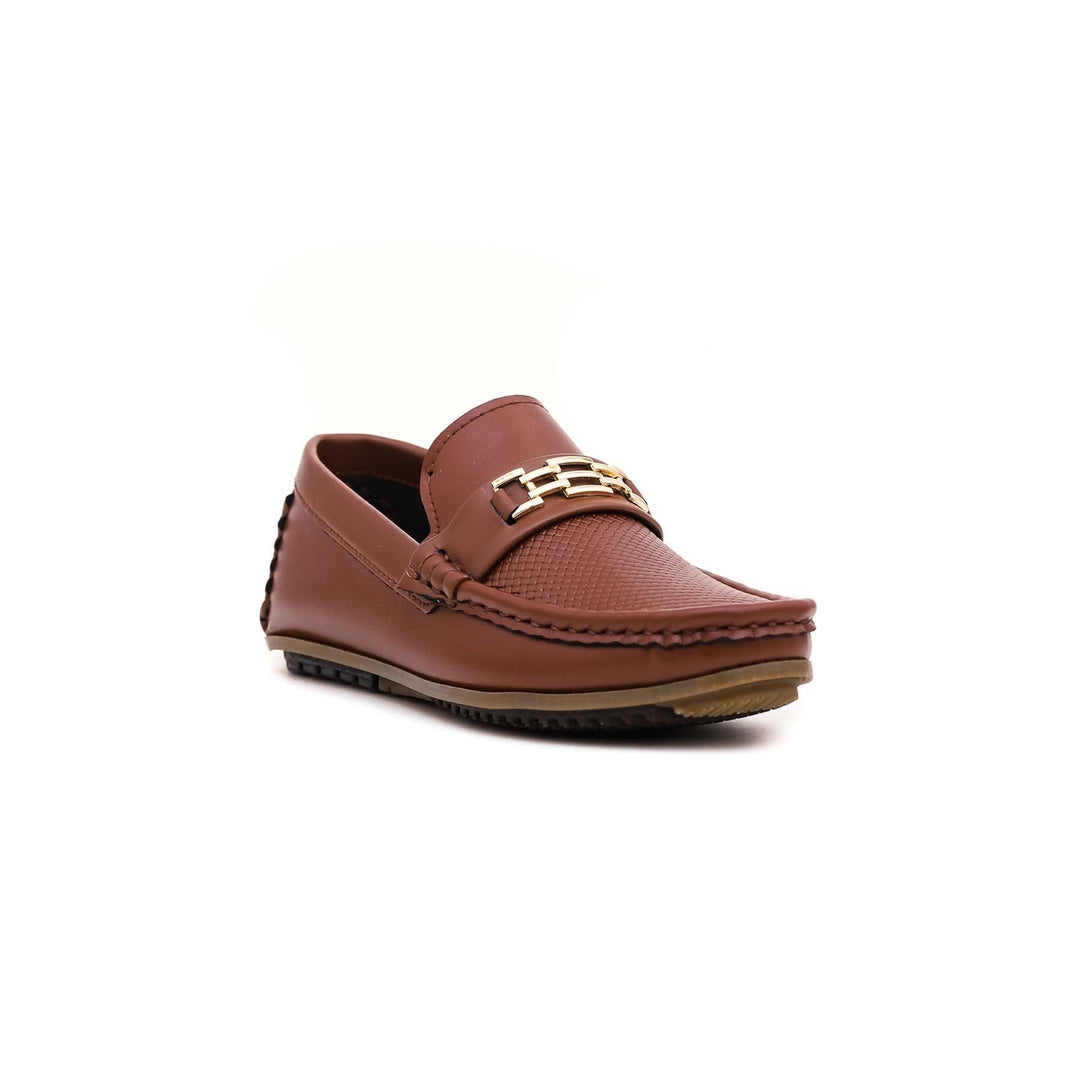 Boys Brown Formal Moccasin KD0581