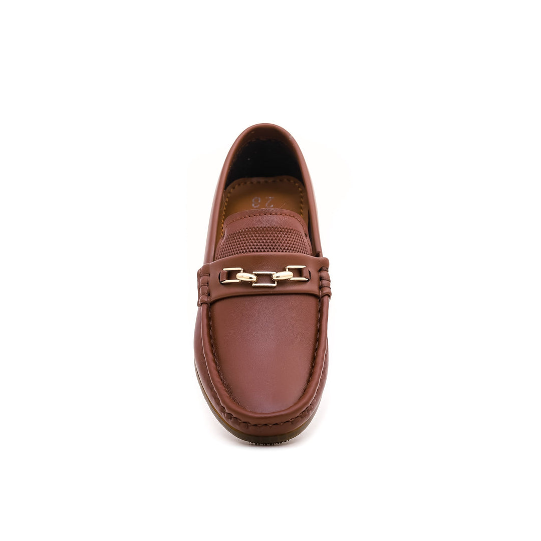 Boys Brown Formal Moccasin KD0582