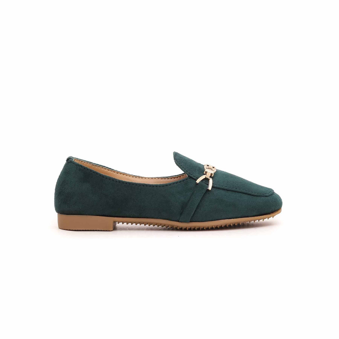 Girls Green Formal Moccasin KD0589