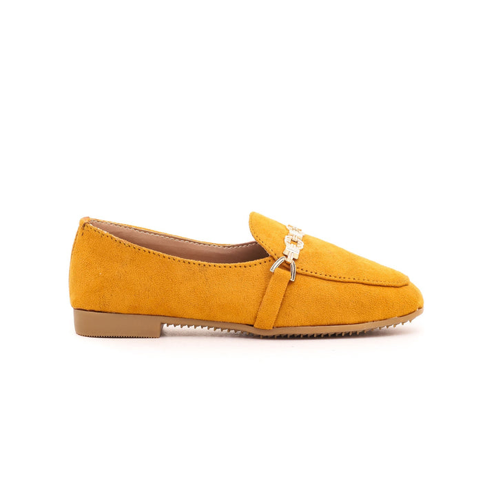 Girls Yellow Formal Moccasins KD0589