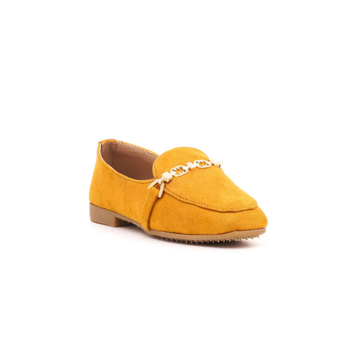 Girls Yellow Formal Moccasins KD0589